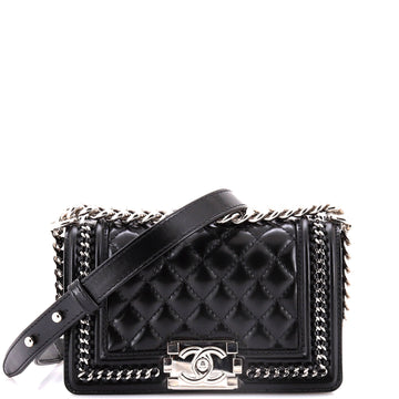 Chanel Boy Flap Bag Quilted Calfskin with Chain Detail Small
