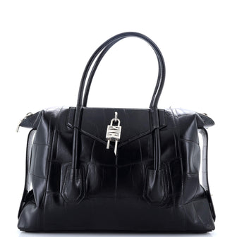 Givenchy Antigona Soft Lock Bag Crocodile Embossed Leather Medium