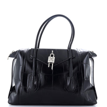 Givenchy Antigona Soft Lock Bag Crocodile Embossed Leather Medium