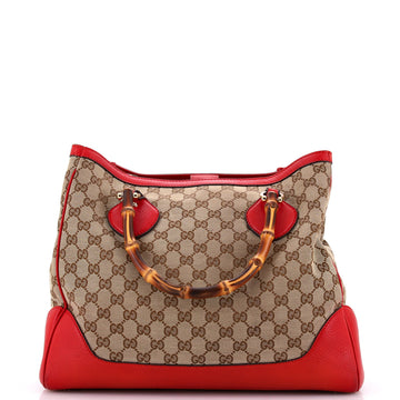 Gucci Diana Bamboo Top Handle Tote GG Canvas Medium