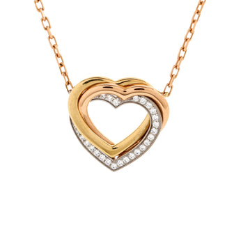 Cartier Trinity de Cartier Heart Pendant Necklace 18K Tricolor Gold with Diamonds