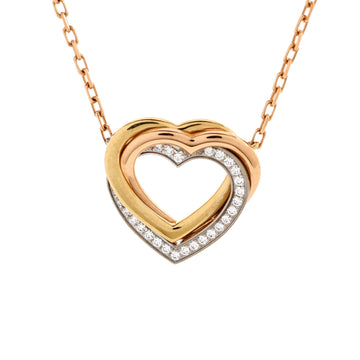 Cartier Trinity de Cartier Heart Pendant Necklace 18K Tricolor Gold with Diamonds