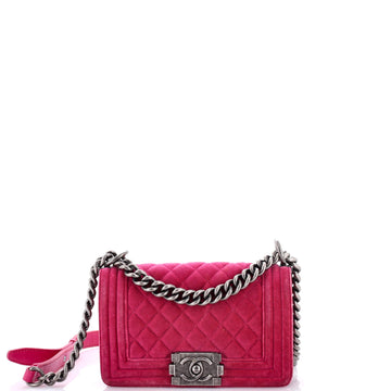 Chanel Boy Flap Bag Quilted Velvet Small