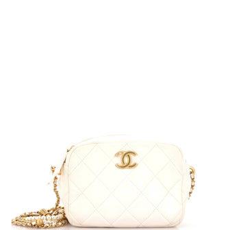Chanel My Perfect Adjustable Chain Camera Bag Quilted Lambskin with Pearls Small