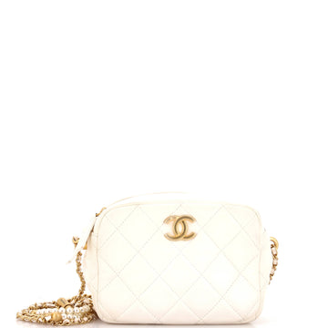 Chanel My Perfect Adjustable Chain Camera Bag Quilted Lambskin with Pearls Small