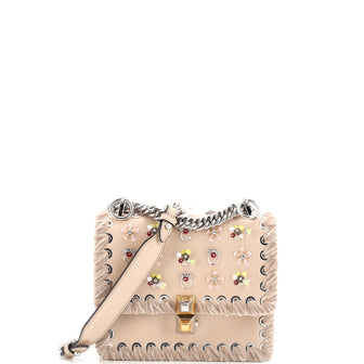 Fendi Kan I Bag Embellished Whipstitch Leather Small