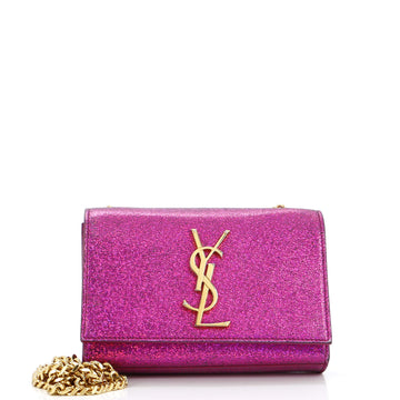 Saint Laurent Classic Monogram Crossbody Bag Glitter Leather Small