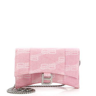 Balenciaga Hourglass Chain Wallet BB Monogram Denim