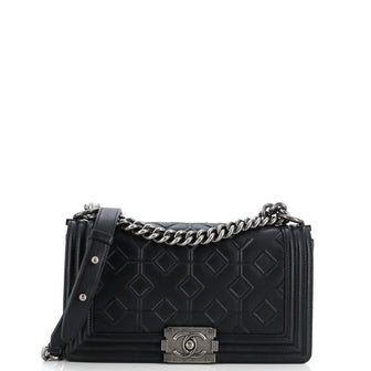 Chanel Arabesque Boy Flap Bag Embossed Calfskin Old Medium