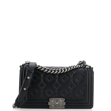 Chanel Arabesque Boy Flap Bag Embossed Calfskin Old Medium