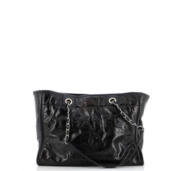 Chanel Deauville Tote Glazed Calfskin Small