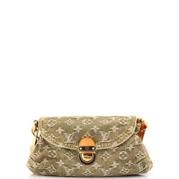 Louis Vuitton Pleaty Handbag Denim Mini