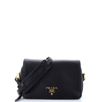 Prada Flap Zip Crossbody Bag Vitello Phenix Small
