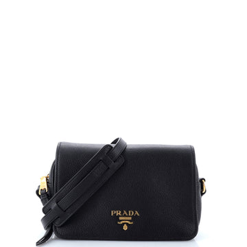 Prada Flap Zip Crossbody Bag Vitello Phenix Small