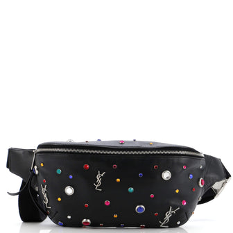 Saint Laurent Classic Monogram Belt Bag Embellished Leather