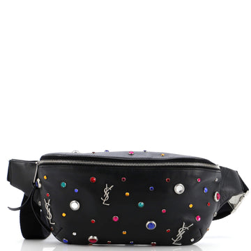 Saint Laurent Classic Monogram Belt Bag Embellished Leather