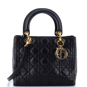 Christian Dior Vintage Lady Dior Bag Cannage Quilt Lambskin Medium