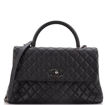 Chanel Coco Top Handle Bag Quilted Caviar Medium