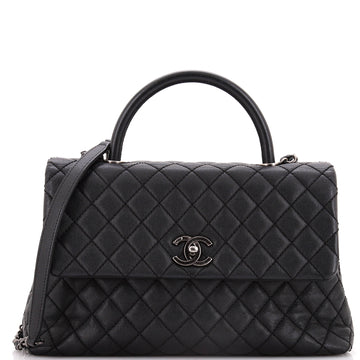 Chanel Coco Top Handle Bag Quilted Caviar Medium