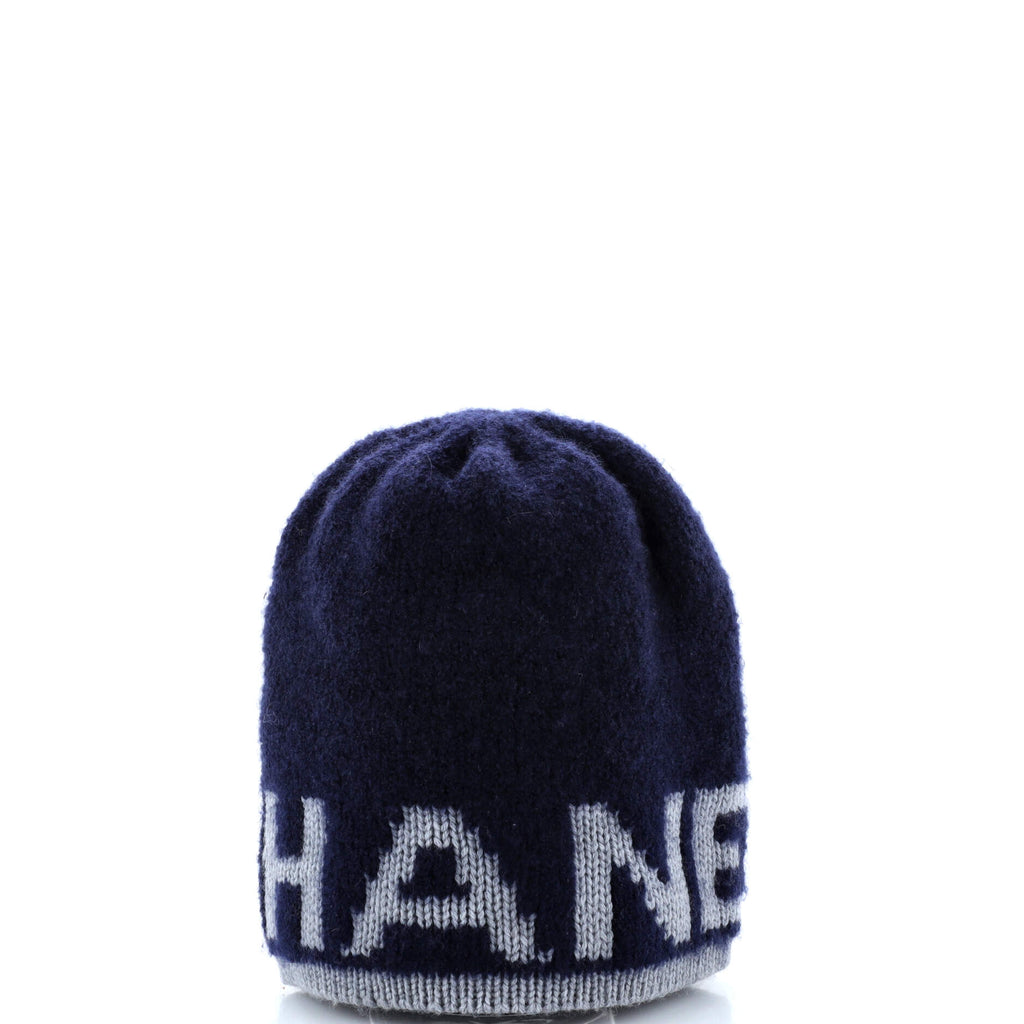 CHANEL CCLogo Knit Beanie シャネル CCロゴ カシミヤ Chanel Black Cashmere Beanie Sequin CHANEL Logo Hat New 23 | eBay