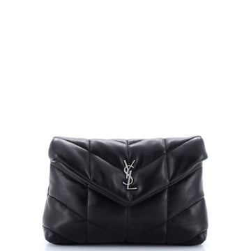 Saint Laurent LouLou Puffer Clutch Leather Small