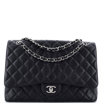 Chanel Classic Single Flap Bag Quilted Caviar Maxi
