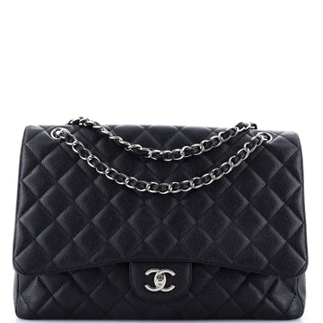 Chanel Classic Single Flap Bag Quilted Caviar Maxi