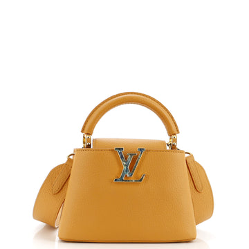 Louis Vuitton Capucines Bag Leather with Mother of Pearl Mini