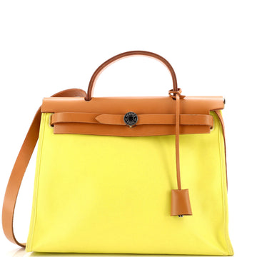 Hermes Herbag Zip Leather and Toile 31