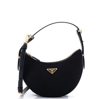 Prada Arque Half Moon Hobo Tessuto Small