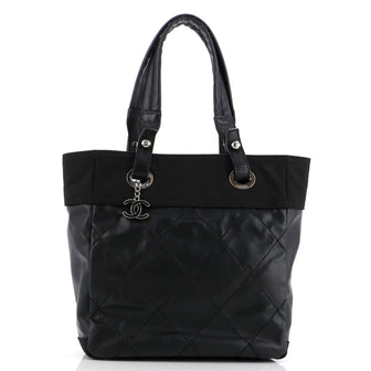 Chanel Biarritz Tote Quilted Coated Canvas Small