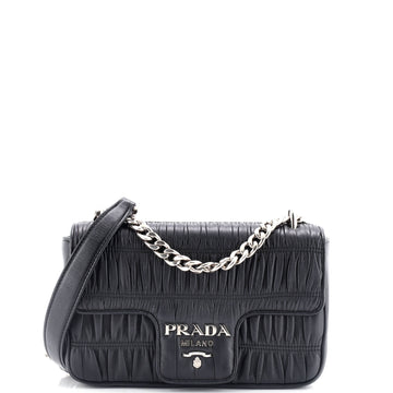 Prada Chain Flap Shoulder Bag Nappa Gaufre Small