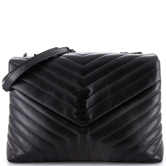 Saint Laurent Loulou Shoulder Bag Matelasse Chevron Leather Large