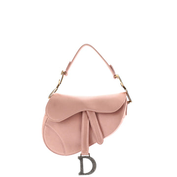 Christian Dior Saddle Handbag Satin with Crystals Mini