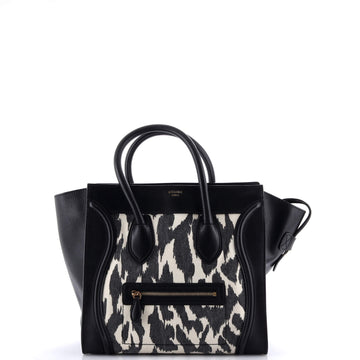 Celine Luggage Bag Printed Canvas and Leather Mini
