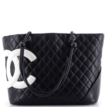 Chanel Cambon Tote Quilted Leather Large