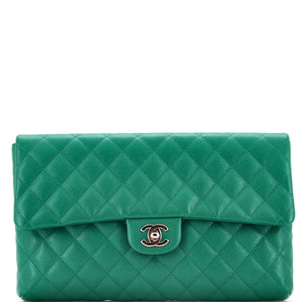 Chanel Classic Flap Clutch Quilted Caviar