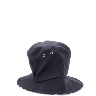 Christian Dior Teddy D Reversible Bucket Hat Cotton and Oblique Canvas