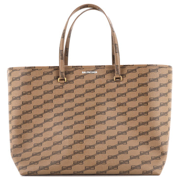 Balenciaga Signature East-West Shopper Tote BB Monogram Coated Canvas Large