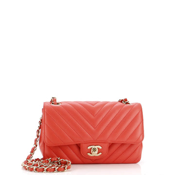 Chanel Classic Single Flap Bag Chevron Lambskin Mini