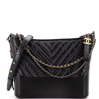 Chanel Gabrielle Hobo Chevron Aged Calfskin Medium