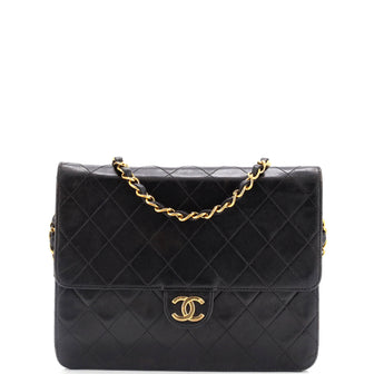 Chanel Vintage Clutch with Chain Quilted Leather Small