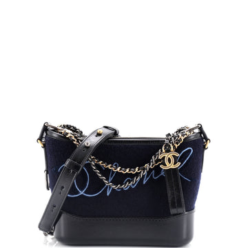 Chanel Paris-Hamburg Gabrielle Hobo Embroidered Wool and Calfskin Small