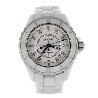 Chanel J12 Automatic Watch Ceramic and Stainless Steel with Diamond Markers 38