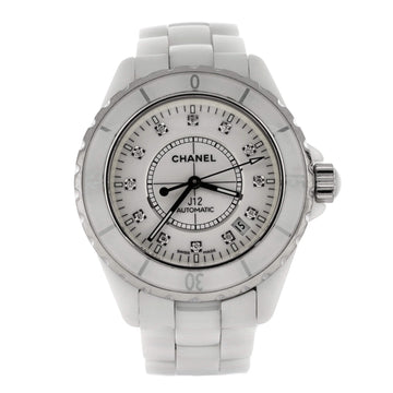 Chanel J12 Automatic Watch Ceramic and Stainless Steel with Diamond Markers 38