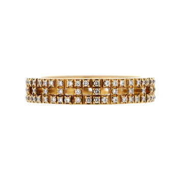 Tiffany & Co. T True Ring 18K Yellow Gold with Pave Diamonds Narrow