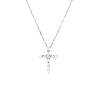 Tiffany & Co. Cross Pendant Necklace Platinum and Diamonds Small