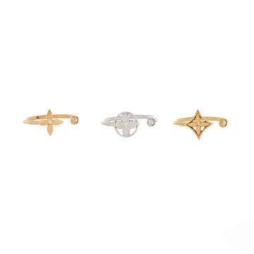 Louis Vuitton Idylle Blossom Ring Set 18K Tricolor Gold with Diamonds