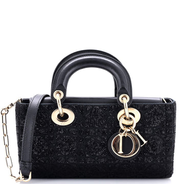 Christian Dior Lady D-Joy Bag Beaded Embroidered Satin Small