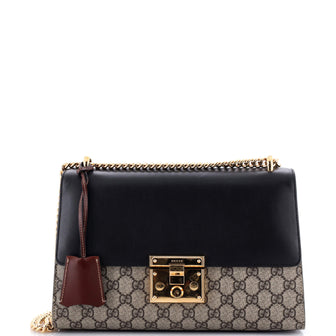 Gucci Padlock Shoulder Bag GG Coated Canvas and Leather Medium